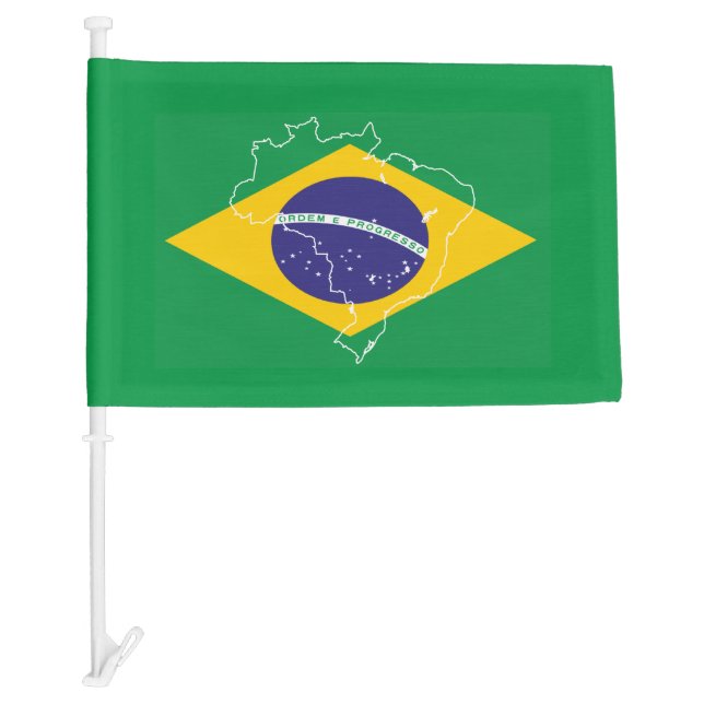 Brazil Flag and Map (Front)