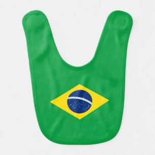 Brazil flag baby bib
