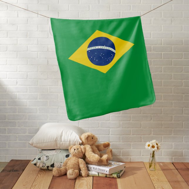 Brazil flag baby blanket (In Situ)