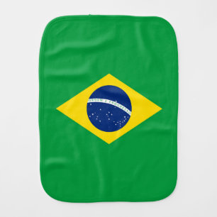 Brazil flag baby burp cloth