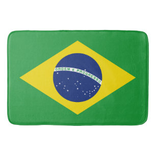 Brazil flag bath mat
