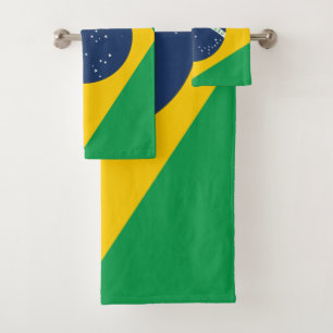 Brazil Flag Bath Towel Set