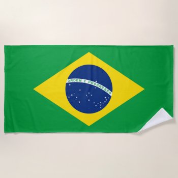 Brazil Flag Beach Towel by YLGraphics at Zazzle