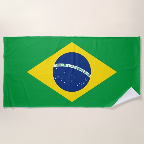 Brazil Flag Beach Towel