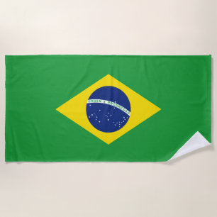 Brazil flag beach towel