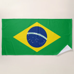 Brazil flag Beach Towel