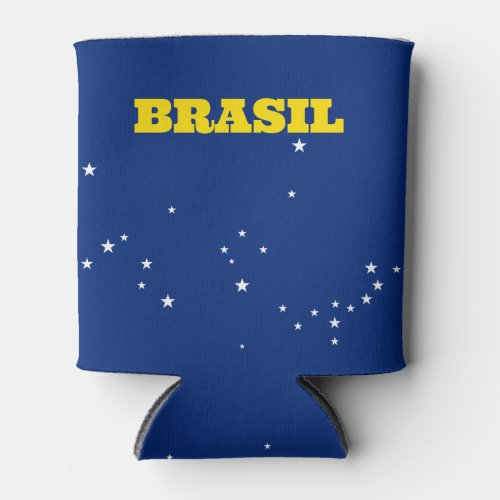 Brazil Flag  Brasil Verde Amarelo Can Cooler