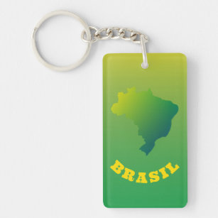 Brazil Flag   Brasil Verde Amarelo Keychain