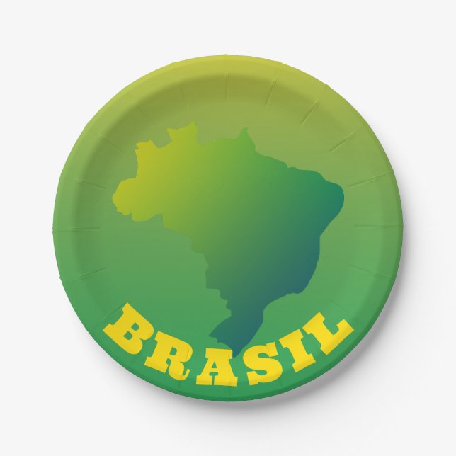 Brazil Flag | Brasil Verde Amarelo Paper Plates (Front)