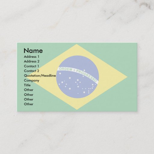 Customizable Brazil Flag Business Cards