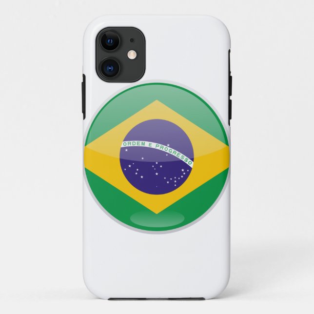 Brazil Flag Button Case-Mate iPhone Case (Back)
