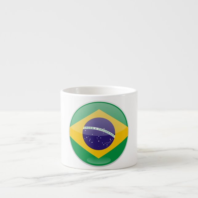 Brazil Flag Button Espresso Cup (Front)
