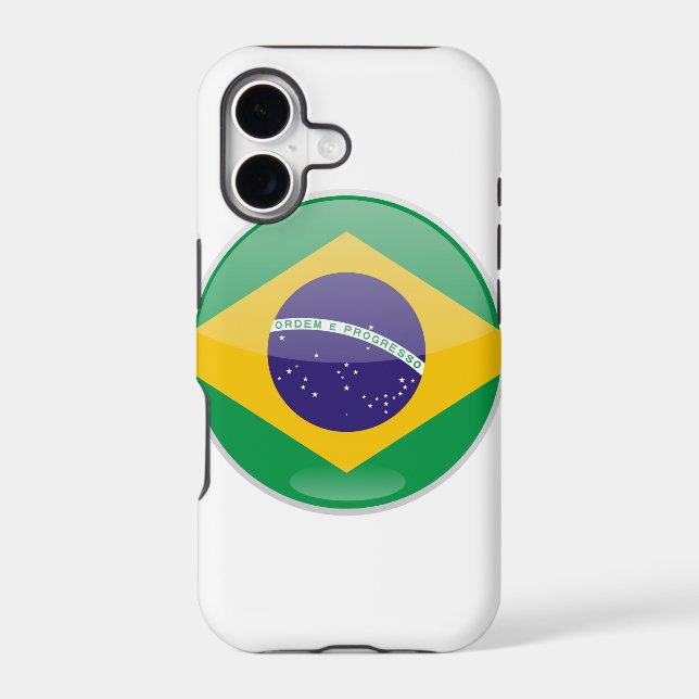 Brazil Flag Button Iphone Case (Back)