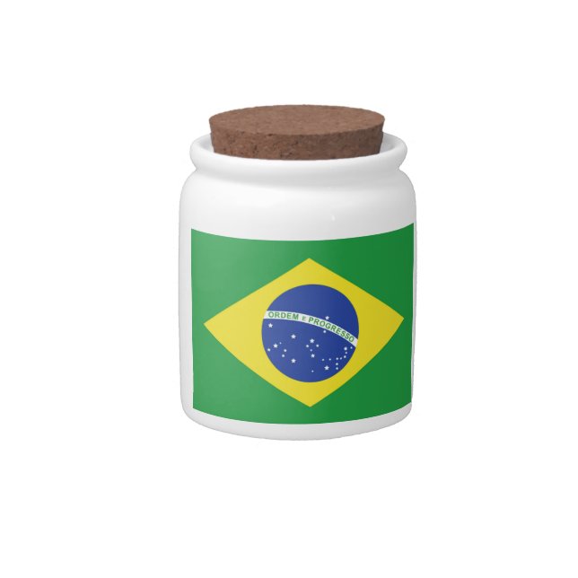 Brazil Flag Candy Jar (Front)