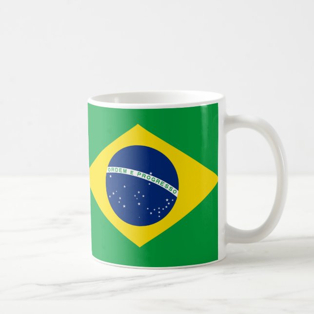 Brazil Flag Ceramic Mug (Right)