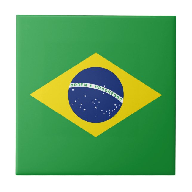 Brazil flag ceramic tile (Front)