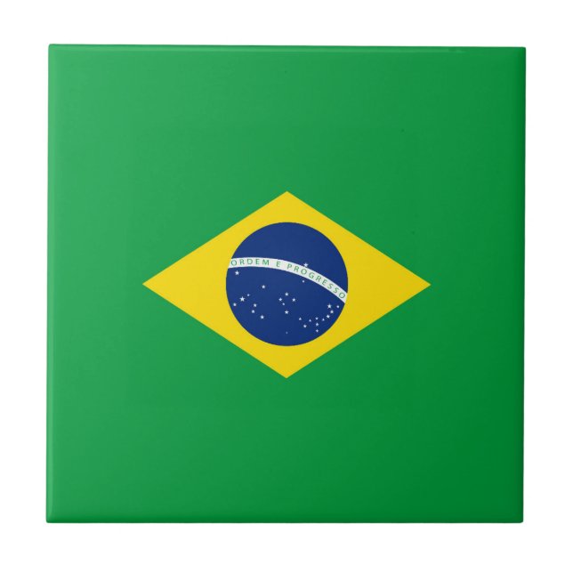 Brazil flag ceramic tile (Front)