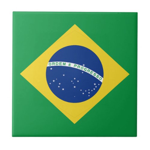 Brazil Flag Ceramic Tile