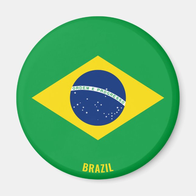 Brazil Flag Charming Patriotic Magnet (Front)