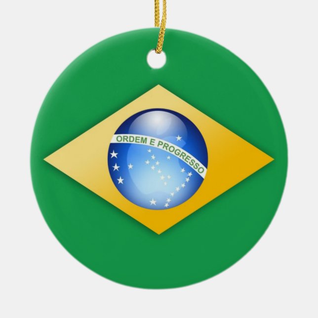 Brazil Flag Circle Ornament (Front)