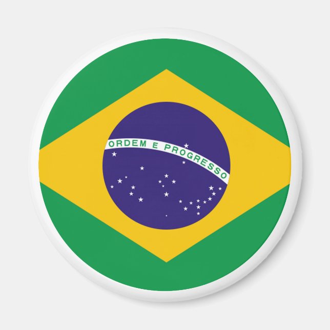 Brazil Flag Circle The MUSEUM Zazzle Magnet (Front)