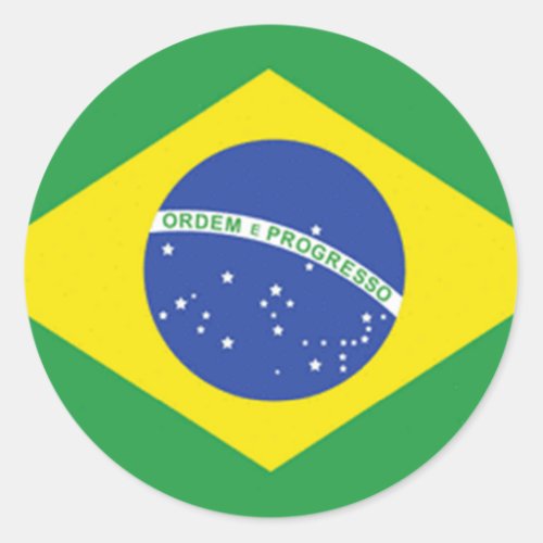 Brazil Flag Classic Round Sticker