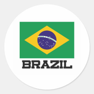 Brazil Flag Classic Round Sticker