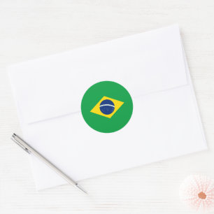 Brazil flag classic round sticker