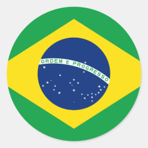 Brazil Flag Classic Round Sticker