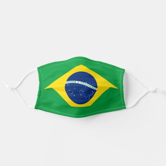 Brazil Flag Cloth Face Mask (Front, Unfolded)