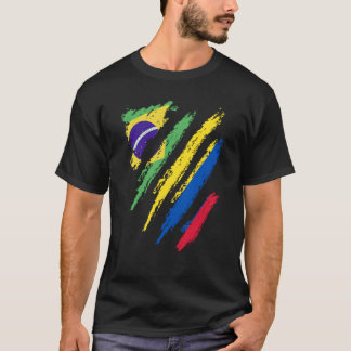 Brazil Flag Colombia Grown Patriot Country Stripes T-Shirt