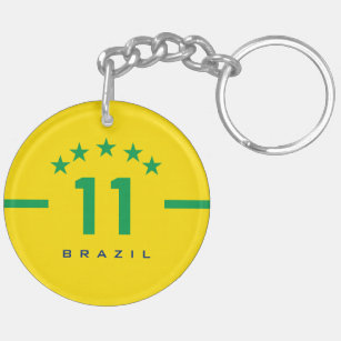 Brazil Flag Colors World Cup Soccer Keychain
