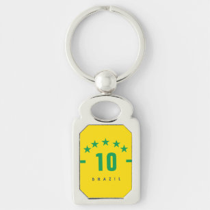 Brazil Flag Colors World Cup Soccer Keychain