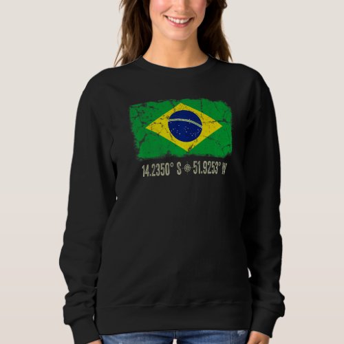 Brazil Flag Coordinates Men Women Brazilian Herita Sweatshirt