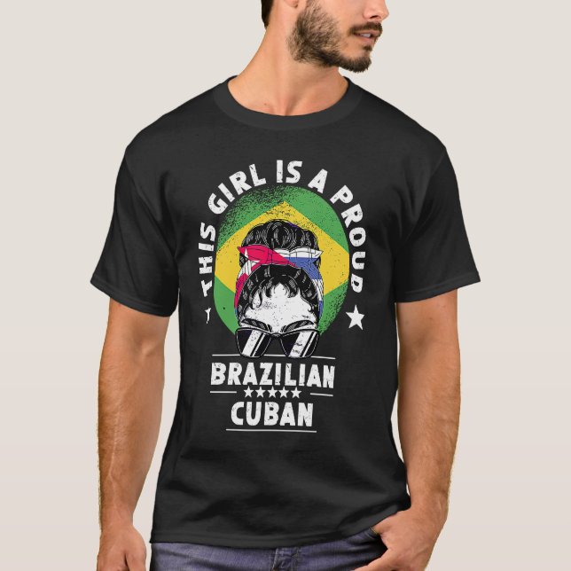 Brazil Flag Cuba Grown Women Girl Citizen Pride T-Shirt (Front)