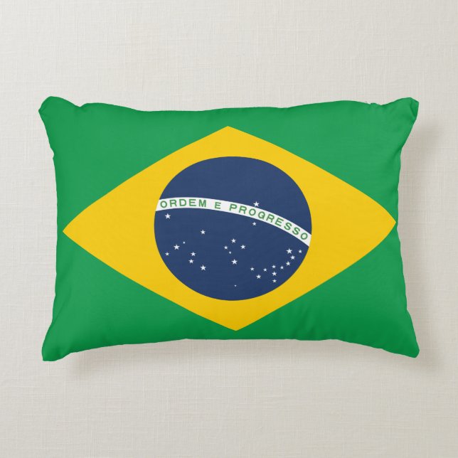 Brazil Flag Decorative Pillow (Front)