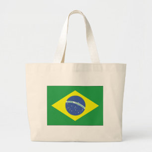 Brazil Flag Design Large Tote Bag