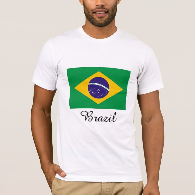 Brazil Flag Design T-Shirt (Front)
