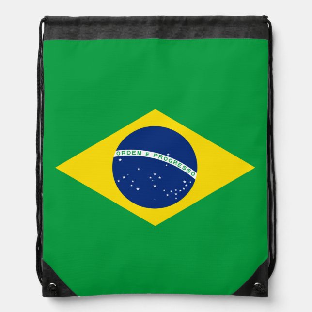 Brazil flag Drawstring Backpack (Front)