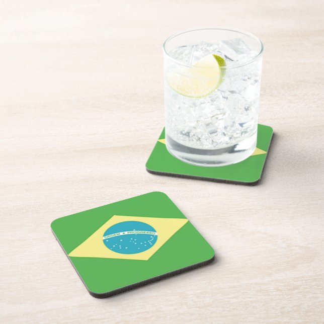 Brazil Flag Drink Coaster (Right Side)