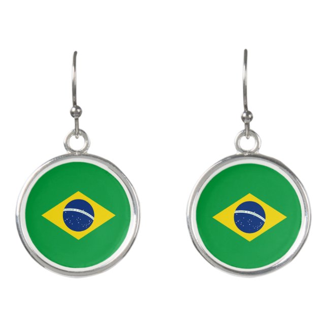 Brazil flag earrings (Front)