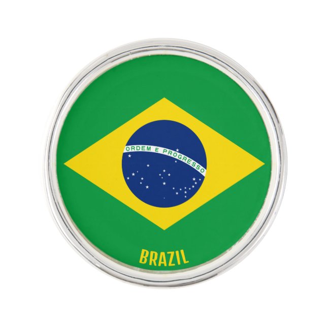 Brazil Flag Elegant Patriotic Lapel Pin (Front)