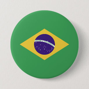 Brazil Flag Emblem Button