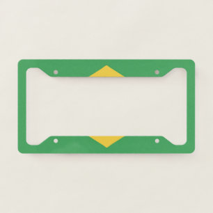 Brazil Flag Emblem License Plate Frame