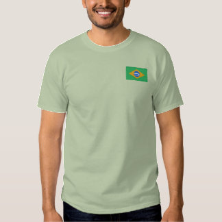 Brazil flag embroidered men's t-shirt
