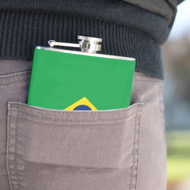 Brazil flag flask (In Situ)