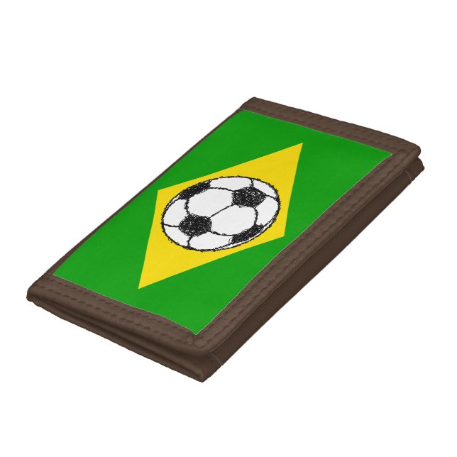 Brazil Flag | Football Sketch Trifold Wallet (Bottom)