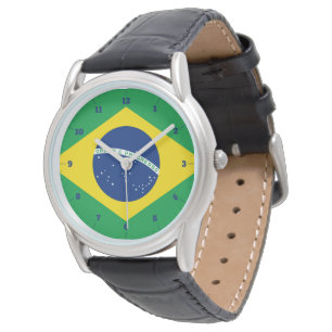 BRAZIL FLAG GOLD GREEN WATCH