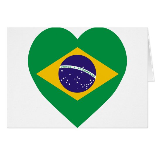 Brazil Flag Heart Cards (Front Horizontal)