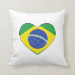 Brazil Flag Heart Throw Pillow Brazil Flag Heart Throw Pillow